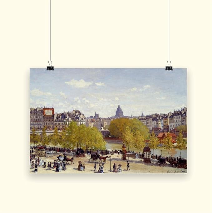 CFIOZYOS 40+ Monet Famous Print Posters Wharf of Louvre, Paris by Claude Monet Impressionism Canvas Wall Art Print Poster For Home School Office Decor Unframe 12×18inch(30×45cm)