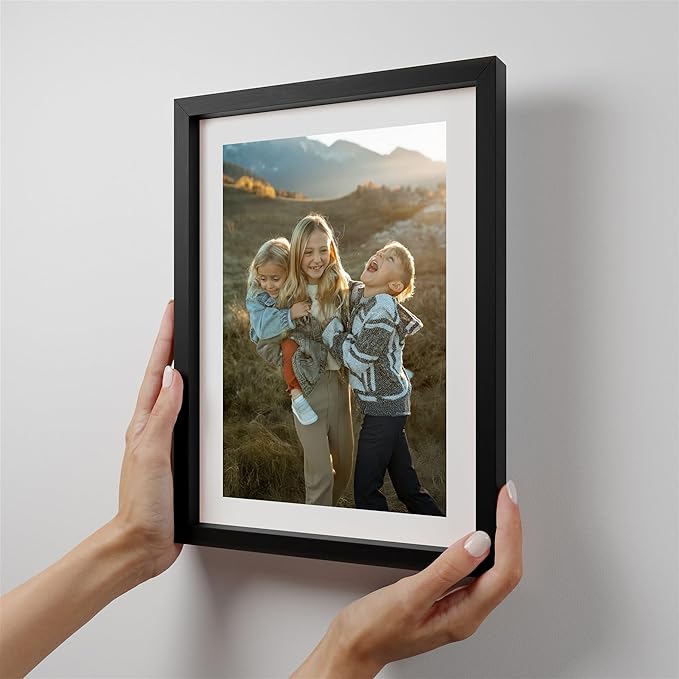Mixtiles Official - Custom Photo Tiles - Magnetic Wall Frames - Adhesive Sticker, no Nails - Personalized Printed Photos - Various Sizes and Frames - 8x11-1-Tile - Border Black