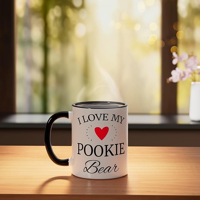 I Love My Pookie Bear Ceramic Mug, Black/White