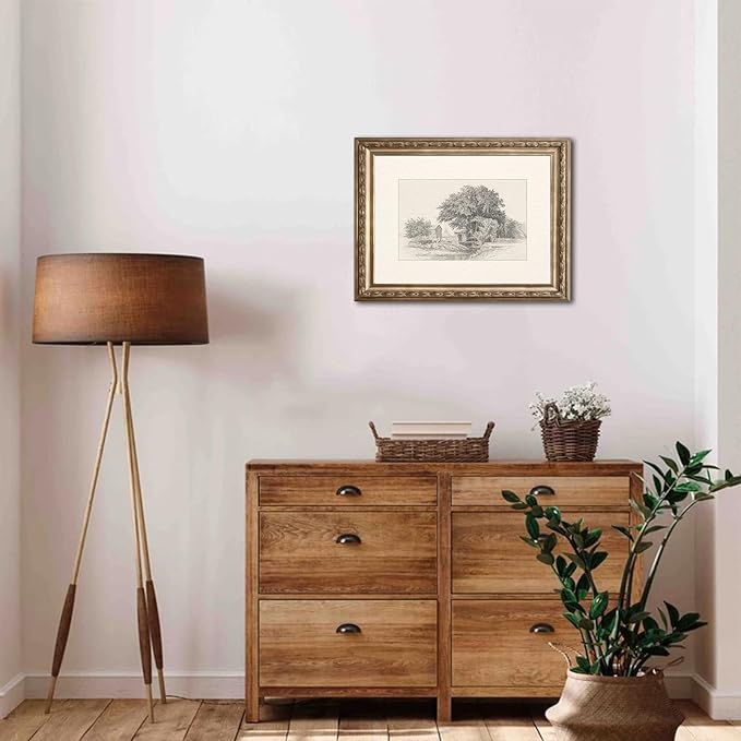 Neutral Vintage Wall Art for Home Decor, Farmhouse Landscape Sketches Wall Decor, Rustic Nature Canvas Prints Vintage Landscape Oil Painting Vintage Art Pictures for Bedroom Bathroom Decor( 8" x 10"-UNFRAMED)