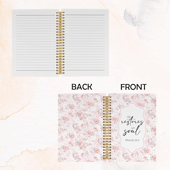 Pugwak Christian Journal Notebook - Watercolor Bible Verse Religious Scripture Notebooks College Ruled for Work School, Gifts for Women, Office Supplies, Hardcover Spiral Notebook 5.5"x8.3"