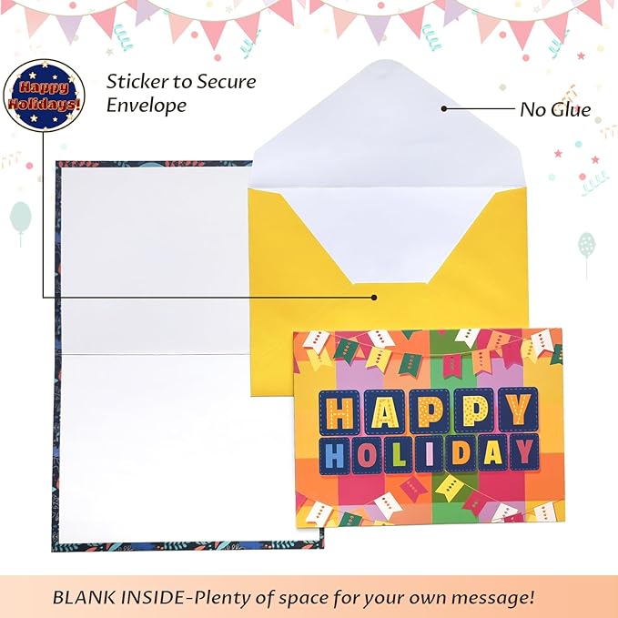 64 Pack All Occasion Cards Assortment Box with Envelopes & Stickers, 4×6 Inch Assorted Blank Greeting Cards for Birthday, Holiday, Love, Anniversary, Thinking of You, Thank You Cards
