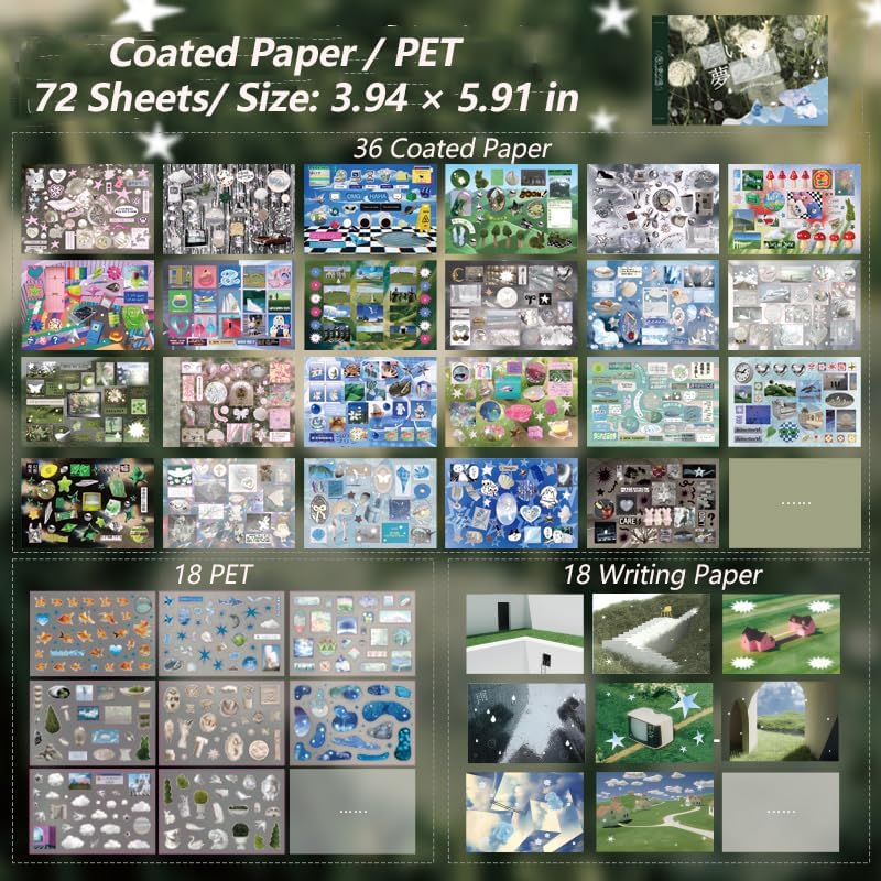 Japanese Sticker Book for Scrapbooking,Dreamcore Stickers for Junk Journal - Image 2