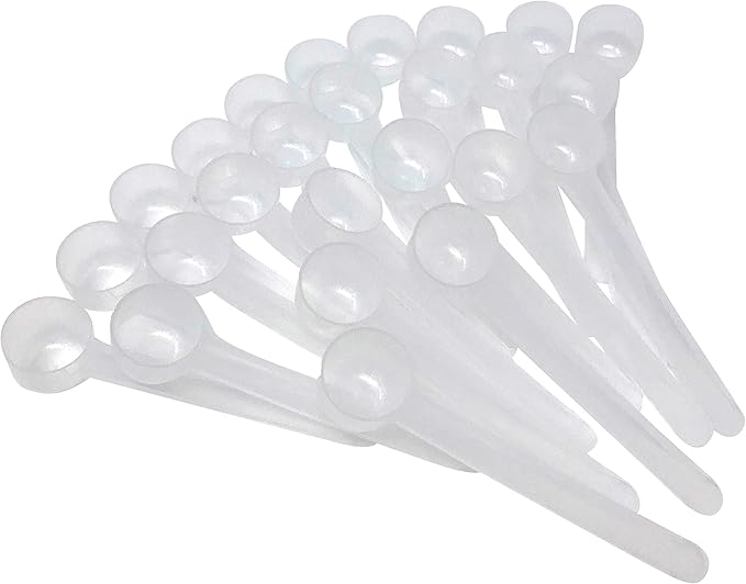 2 Tsp (2/3 Tbsp | 10 mL) Long Handle Rounded Scoop for Coffee, Protein Powder, Pet Food, Spices, Grains, Dry Goods – Food-Grade BPA-Free Plastic Measuring Spoon (Pack of 100)