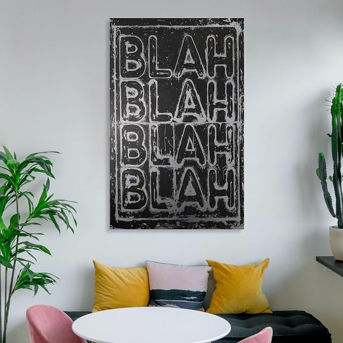 Mel Bochner (born 1940) Is An American Artist《'Blah, Blah, Blah' Limited Edition Color Shifting Print, 2022》Abstract Art Poster Art Poster Canvas Painting Decor Wall Print Photo Home Modern Decorative