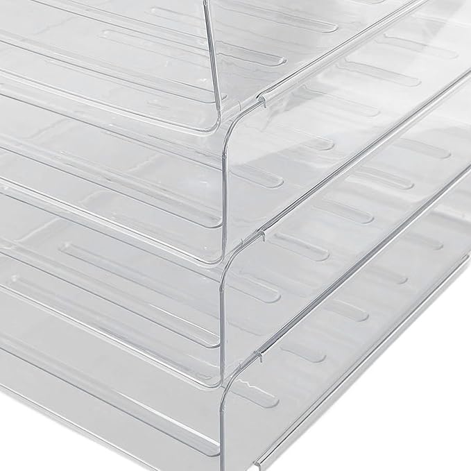 Desk Letter Tray Set Stackable Document Organizer Thickened Transparent Multifunctional A4 Paper Tray Organizer for Home Office Acrylic 4 Layers