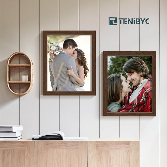 Picture Frame 4 Pack - Solid Wood Poster Photo Frame - Woodgrain Series - Room, Office, Gallery, Studio Display - Wall Hanging