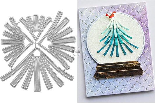 DzIxY Christmas Patchwork Tree Metal Cutting Dies for Card Making Kit Embossing Paper Die Cuts Set Scrapbook Stencils Supplies Machine Templates