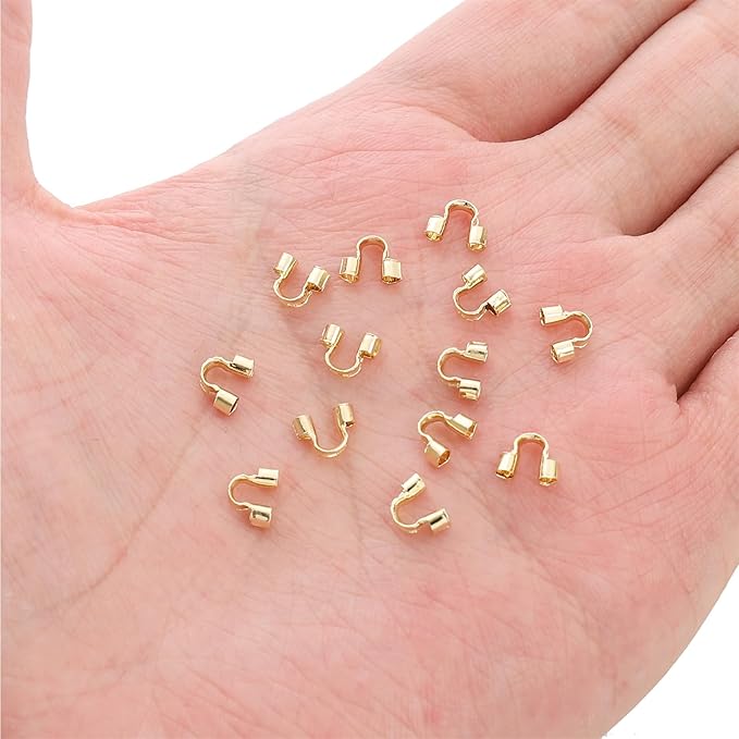 14K Gold Plated U Shape End Caps 6x5mm 200pcs for Jewelry Making Findings