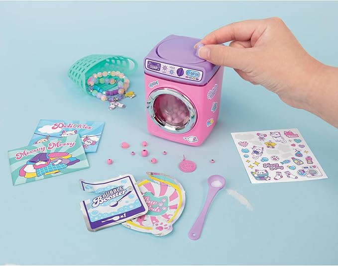 Make It Real: Purr-FECT Wash 'N Bead Bracelets - 141pc, DIY Jewelry Craft Kit, Design-Make 5 Charm Bracelets, Spin to Style, Bead Cleaning, Kids 8+