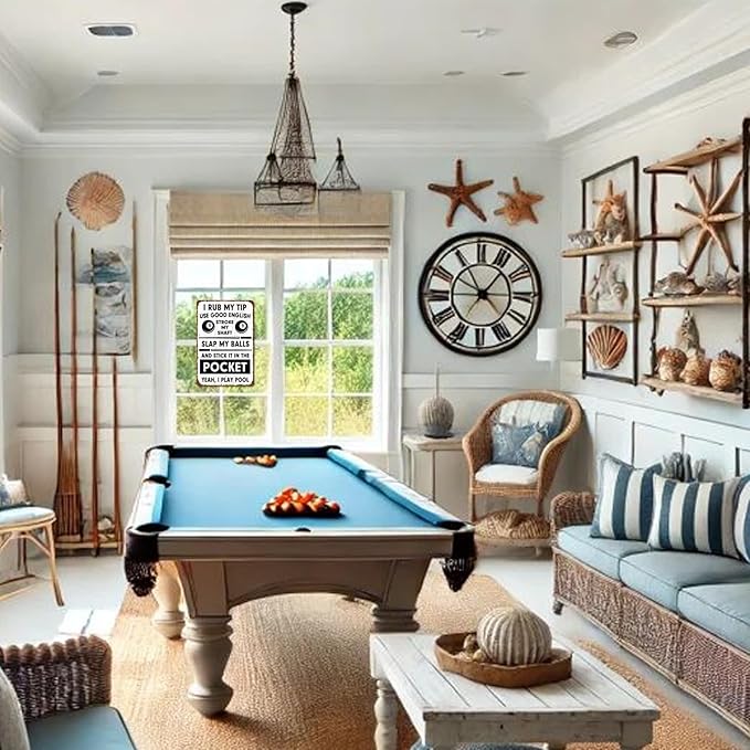 Billiards Metal Sign Pool Table Accessories Mens Decor for Room Pool Billiard Posters Retro Funny Billiards Tin Signs Pool Player Gifts Billiard Wall Art Birthday Decorations 8x12 Inch
