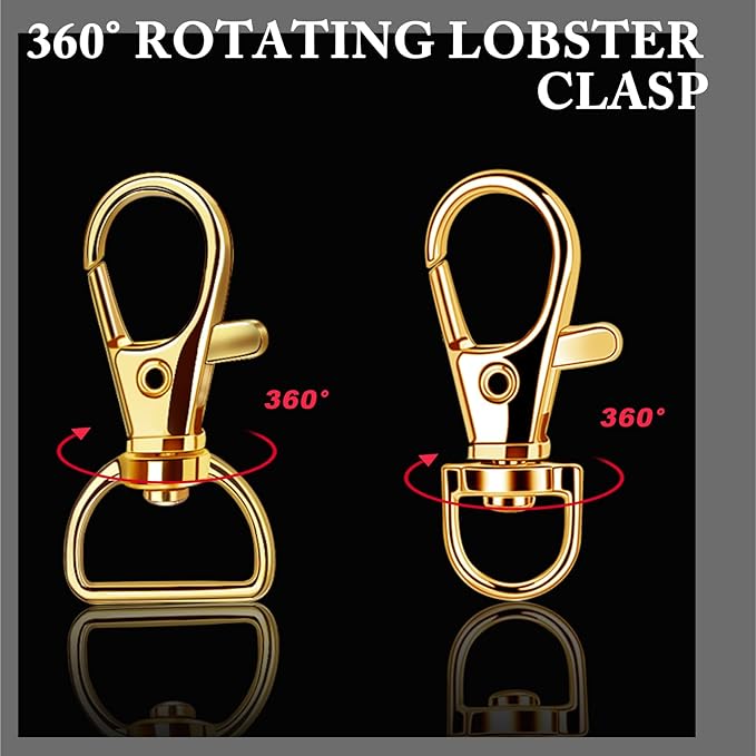 Teenitor 524PCS Key Chain Making Kit, Keychain Making Supplies Keychain Craft Supplies Key Chain Clips, Lanyard Snap Hooks, Key Rings and Jump Rings for Jewelry Lanyard Making, Gold