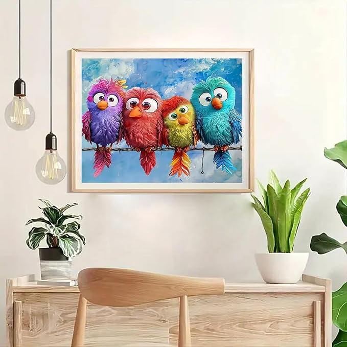 GXGLLPZBY 5D Diamond Painting Kit for Adults Beginners,DIY Colorful Bird Paint by Diamond Art Kits,Suitability Friends Full Round Drill Diamonds Dots Gem Art,Home Wall Decor 11.8x15.8 Inch