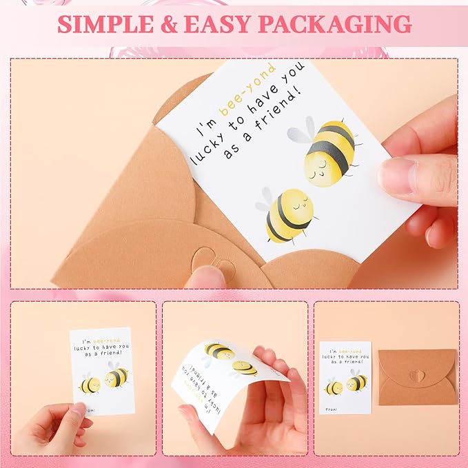 Tinlade 24 Pack Cute Valentines Mini Nature Pun Cards 6 x 8.5 cm with Envelopes for Kids Classroom Exchange Gifts Motivational Funny Woodland Tree Puns Cards 12 Styles Valentines Love Card for Student