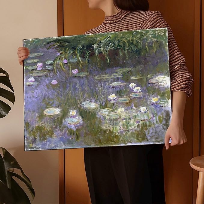 CFIOZYOS 40+ Monet Famous Print Posters Water Lilies by Claude Monet Impressionism Canvas Art Poster And Wall Art Picture Print Modern Family Bedroom Decor Posters Frame 16×24inch(40×60cm)