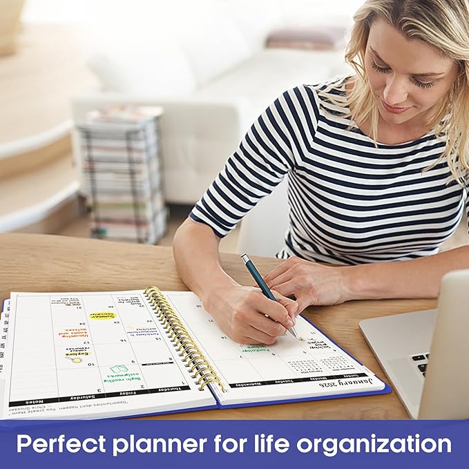 2026 Planner, Weekly and Monthly Calendar Planner for Women, Jan 2026 - Dec 2026, Hardcover Planning Agenda book with Tabs, Spiral Bound, Inner Pocket, Perfect for School Office Supplies, 8.5" x 11" - Royal Blue