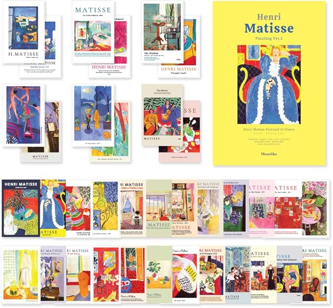 Monolike Henri Matisse Painting ver.2 Single card - mix 36 pack, It consists of 36 famous paintings by Henri Matisse.