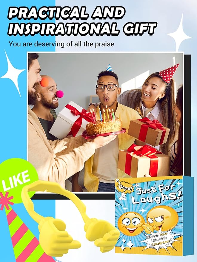 Christmas Stocking Stuffers for Teens Girls Women Adults Gifts: Lazy Cell Phone Holder for Desk Unique Gesture Phone Stand Gifts for Teenager Boys Men Funny Gag Gift Who Have Everything White Elephant