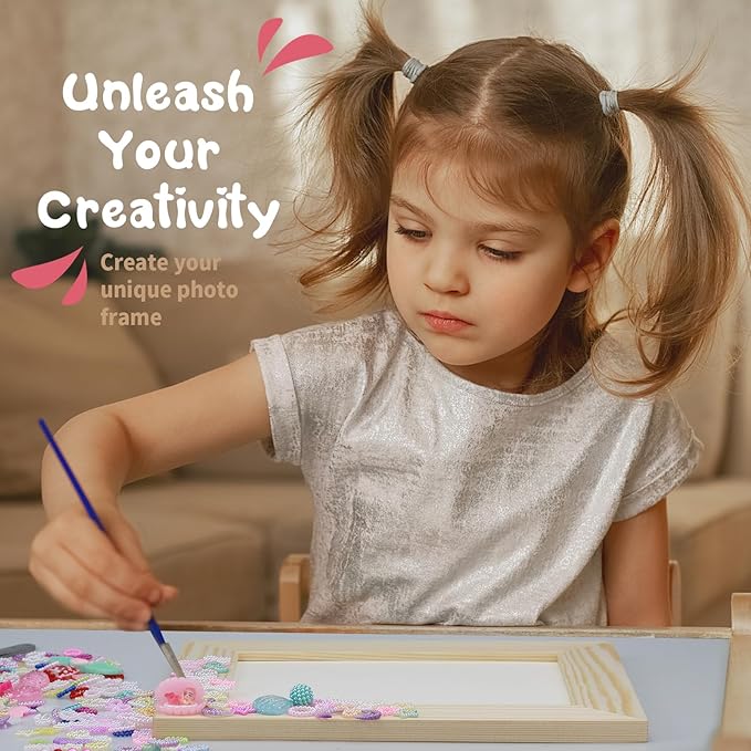 DIY Picture Frame Craft Kit for Kids - Crafts for Girls 8-12, Tween Girls Gifts 10-12, Mosaic Kids Arts and Crafts Ages 6-8