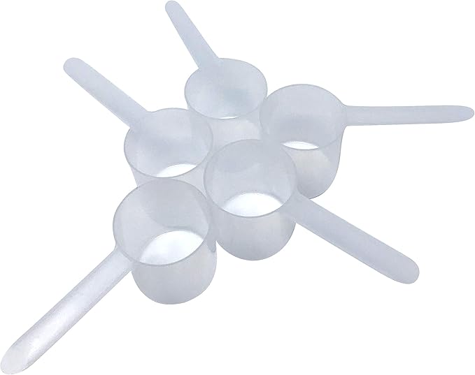 3/8 Cup (3 Oz. | 6 Tbsp | 90 mL) Long Handle Scoop for Coffee, Protein Powder, Pet Food, Spices, Grains, Dry Goods – Food-Grade BPA-Free Plastic Measuring Spoon (Pack of 5)