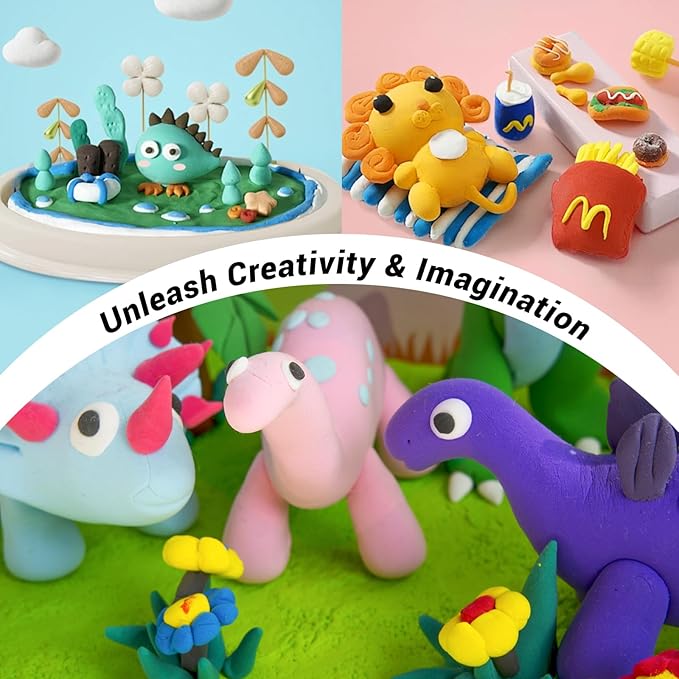 Air Dry Clay- 36 Colors Modeling Clay Kit with 3 Sculpting Tools, Safe & Non-Toxic, Magic Foam Clay for Kids and Adults, DIY Molding Clay Gift for Boys and Girls