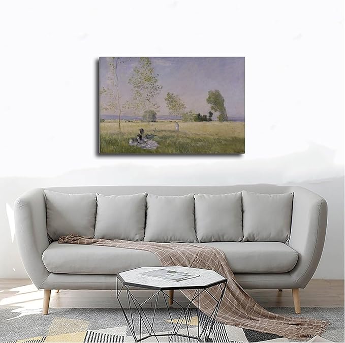 40+ Monet Famous Print Posters Summer by Claude Monet Impressionism Canvas Posters Print Wall Art Bedroom Office Room Decor Gift Frame 12×18inch(30×45cm)