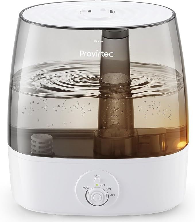 6.5L Stay Clean Tank Humidifier for Large Room, Low Maintenance, Top Fill Design, Ultra Quiet 65H Runtime, Cool Mist Ultrasonic for Bedroom, Home, Plants HC12