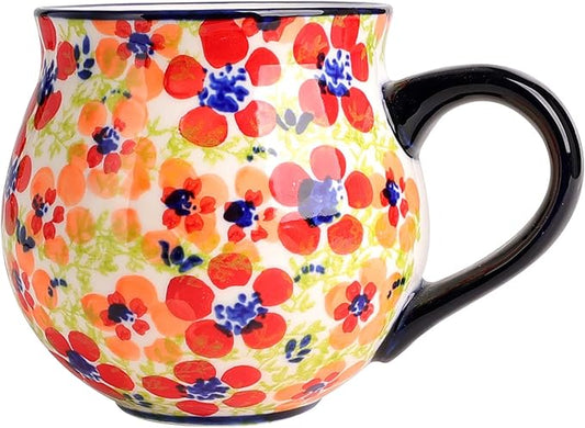 silesia Handmade Coffee Mug with Handle, 12 Ounce Ceramic Hand-Painted Flower Mugs for Home and Kitchen in Gift Box, Oven, Dishwasher & Microwave Safe (Jungle Floral)