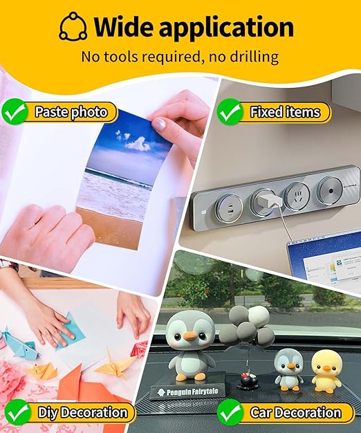 Upgraded Removable Mounting Putty with Pull Tab, Double Sided Adhesive Dots, No Trace Tape Sticky Tack Dots for Picture Crafts, 320 Pcs 0.31" x 0.51"