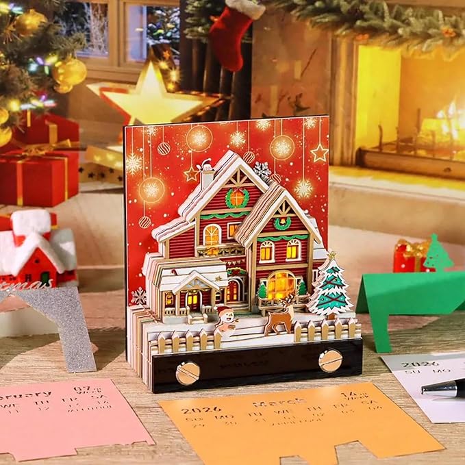 3D Art Calendar 2026,3D Memo Pad Creative Time Piece Calendar,Creative Non Stick Sticky Note,3D Memo Pad Art Notepad,Exquisite Paper Sculpture Gifts,Desktop Decoration Crafts