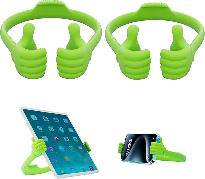 Honsky Adjustable Tablet Stand, Portable Phone Holder for Desk Bed - Multi-Angle Drawing Stand Compatible with All Tablets (2 Pack of Green)