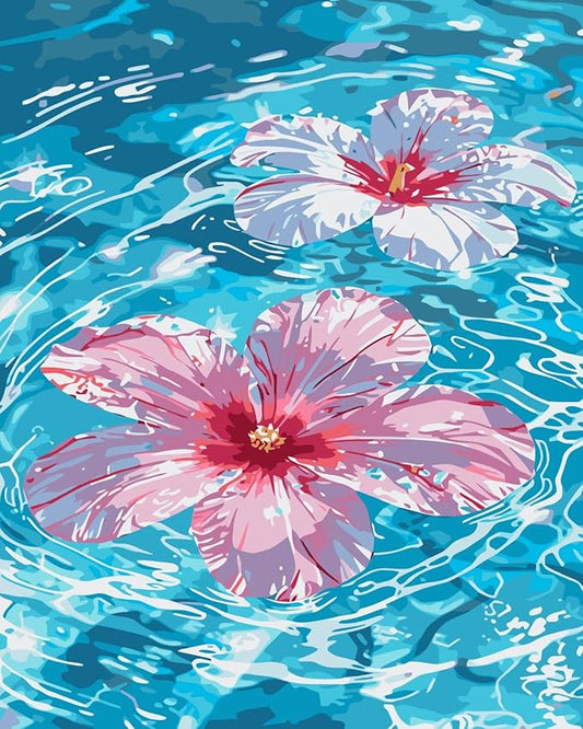 CSZPPQAF Paint by Numbers Kit for Adults Beginner, Sea Landscape Flower Paint by Number Kits on Canvas, DIY Easy Acrylic Watercolor Oil Painting by Numbers for Home Wall Decor 16X20inch