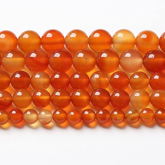 60pcs 6mm Natural Gradient Red Agate Gemstone Beads Round Loose Spacer Beads for Jewelry Making DIY Bracelets Necklaces 15" (6mm, Red Agate)