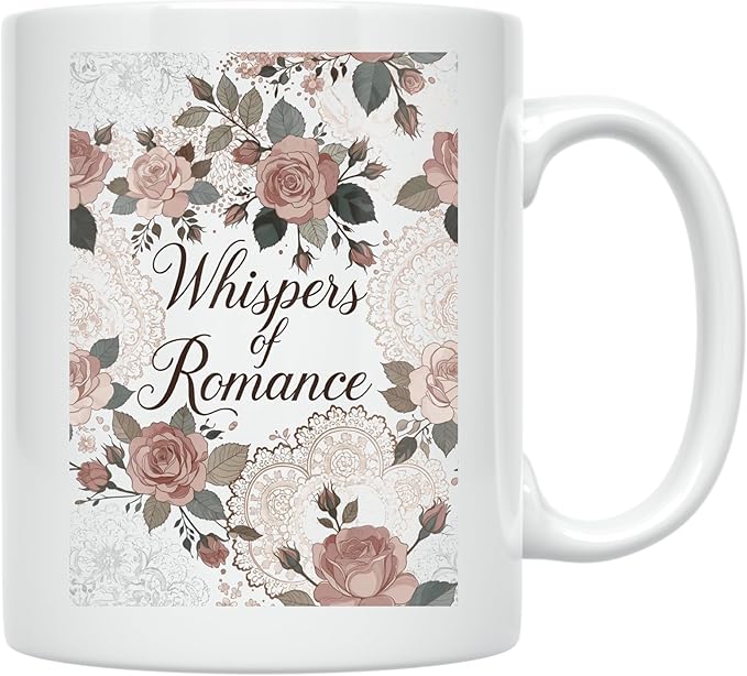 Whispers of Romance - Feminine Aesthetic - 11 oz White Ceramic Coffee Mug - Vintage Charm