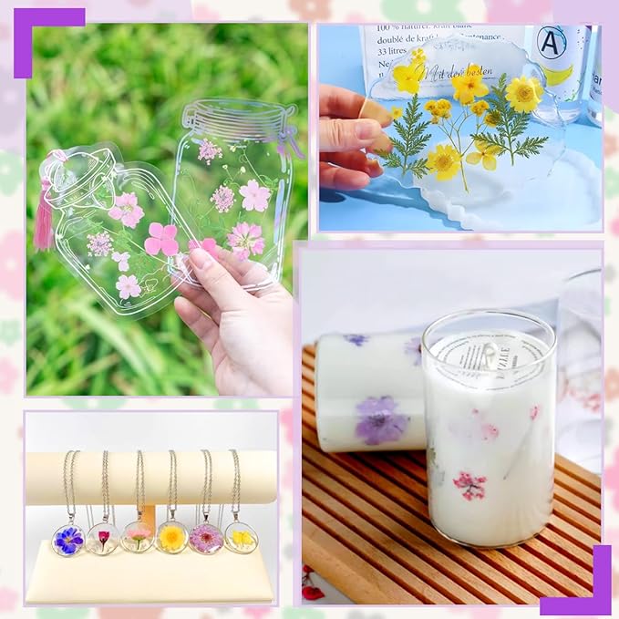 Real Dried Pressed Leaves for Candle Resin Jewelry Soap Nail Pendant Phone Case Crafts Making Floral Decors Scrapbooking DIY (40 Pcs Natural Leaf Flowers)