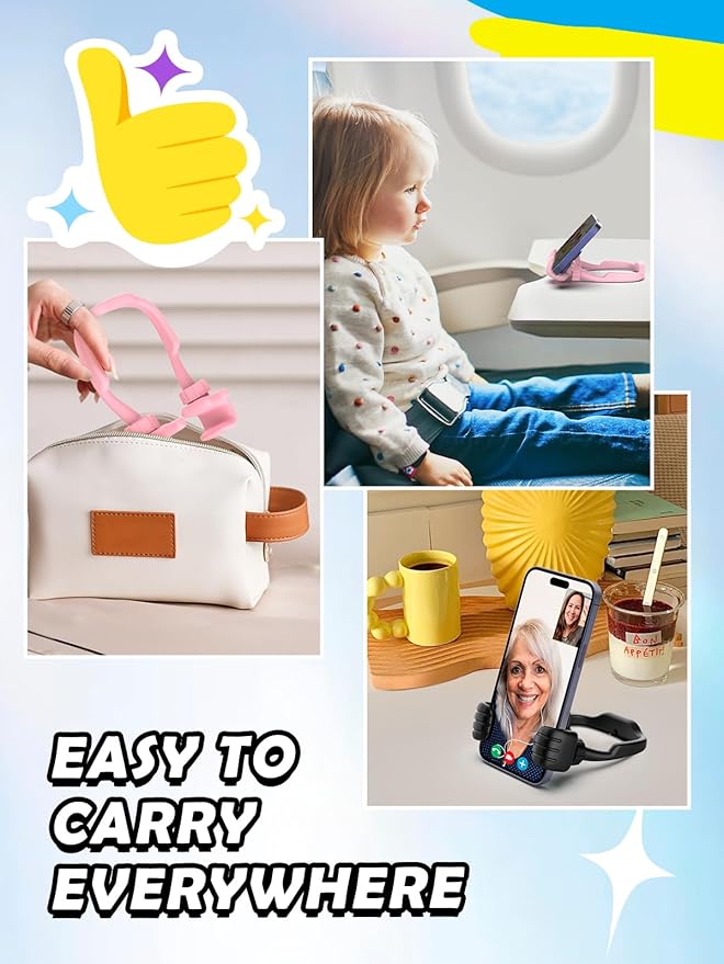 Stocking Stuffers for Teens Girls Boys Adults Cell Phone Stand: UPGRADE Adjustable Thumbs Up Lazy Phone Holder for Desk Cool Gadgets Fun Birthday Gift Ideas for Kids Teenager Women Gifts for Christmas