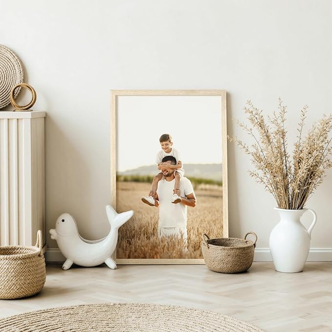 20x30 Frame Set of 3, Natural Wood Grain 20x30 Poster Frame for Gallery Wall Mounting (3 Pack,Natural)