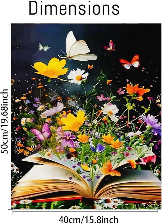 CSZPPQAF Flowers Paint by Numbers Kit for Adults Beginner, Book Paint by Number Kits on Canvas, DIY Easy Acrylic Watercolor Oil Painting by Numbers for Home Wall Decor 16X20inch