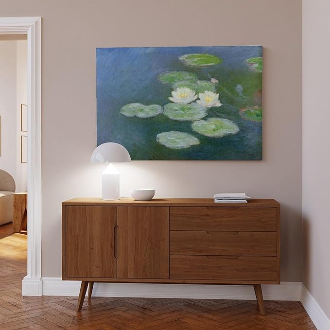 CFIOZYOS 40+ Monet Famous Print Posters Water Lilies, Evening Effect by Claude Monet Impressionism Poster for Teen Boys Room Wall Art Canvas Painting Print Unframe 16×24inch(40×60cm)
