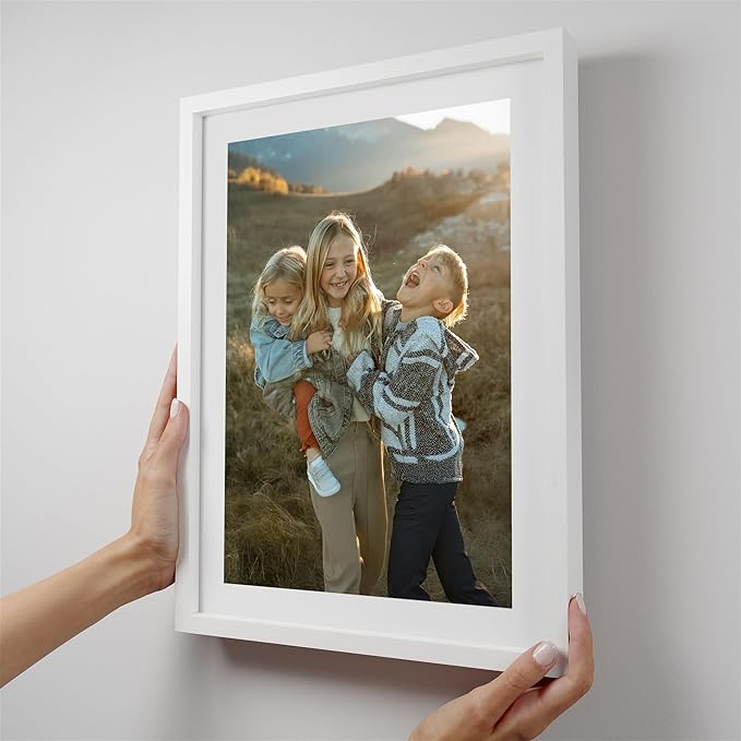 Mixtiles Official - Custom Photo Tiles - Magnetic Wall Frames - Adhesive Sticker, no Nails - Personalized Printed Photos - Various Sizes and Frames - 12x16-1-Tile - Border White