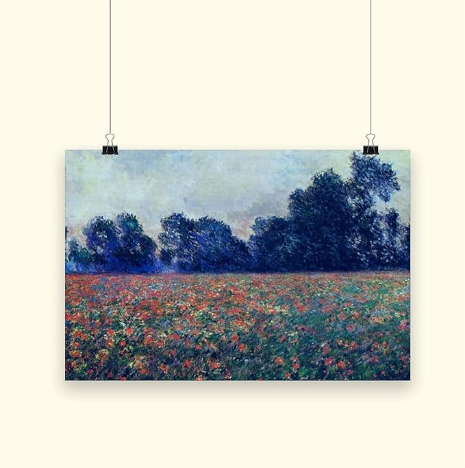 40+ Monet Famous Print Posters Poppies at Giverny by Claude Monet Impressionism Poster Print for Room Aesthetics Canvas Wall Art Print Unframe 20×30inch(50×75cm)
