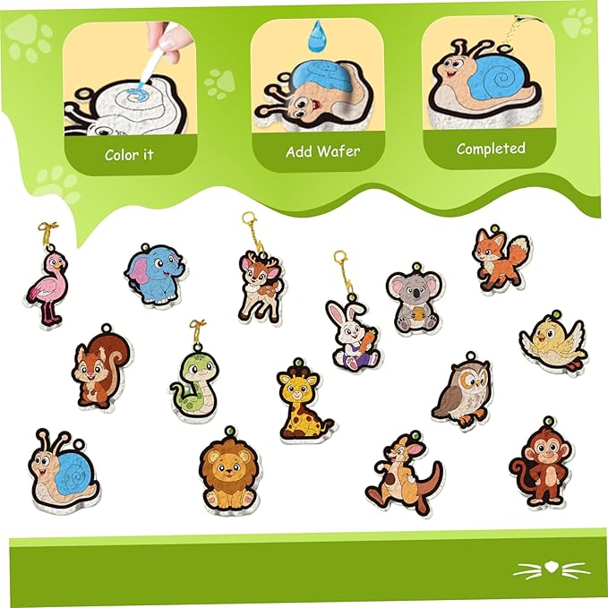 Ngbbby Foam Texture Painting Kit, Animal Texture Foam Paint Kit for Kids and Adults, Including 15PCS Paper, 12 Colors Acrylic Markers, 2 Water Brushes