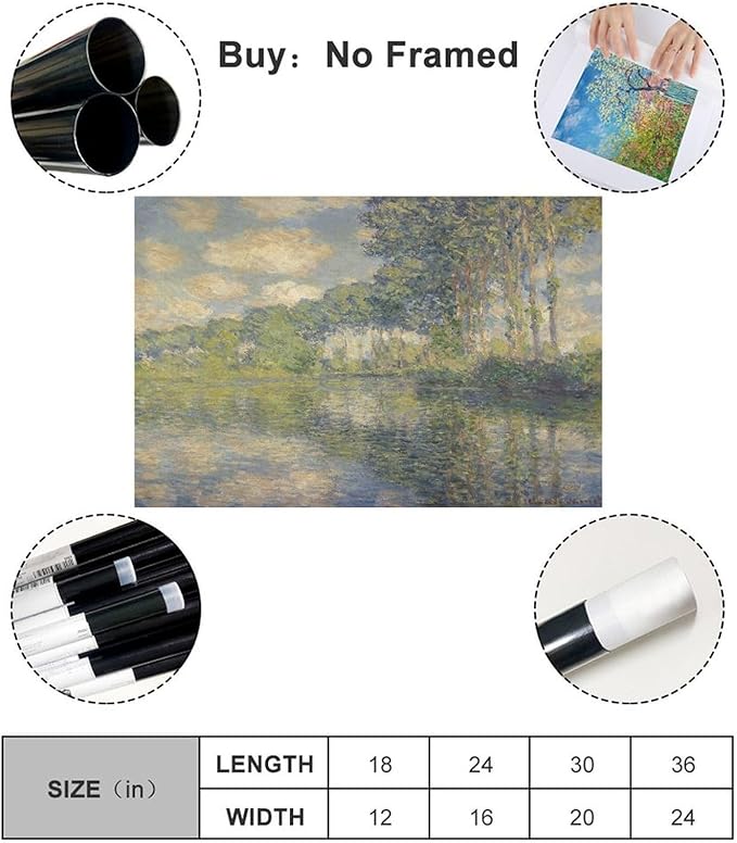 CFIOZYOS 40+ Monet Famous Print Posters Poplars on The Epte by Claude Monet Impressionism Canvas Art Poster And Wall Art Picture Print Modern Family Bedroom Decor Posters Unframe 20×30inch(50×75cm)