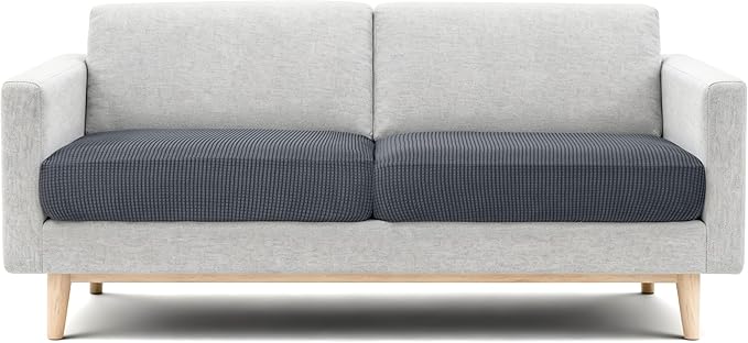 CHUN YI 2 Piece Couch Cushion Covers for Sofa Seat Slipcovers Suitable with Spandex Jacquard Washable Fabric (2 Piece Sofa Cushion Covers, Grey)