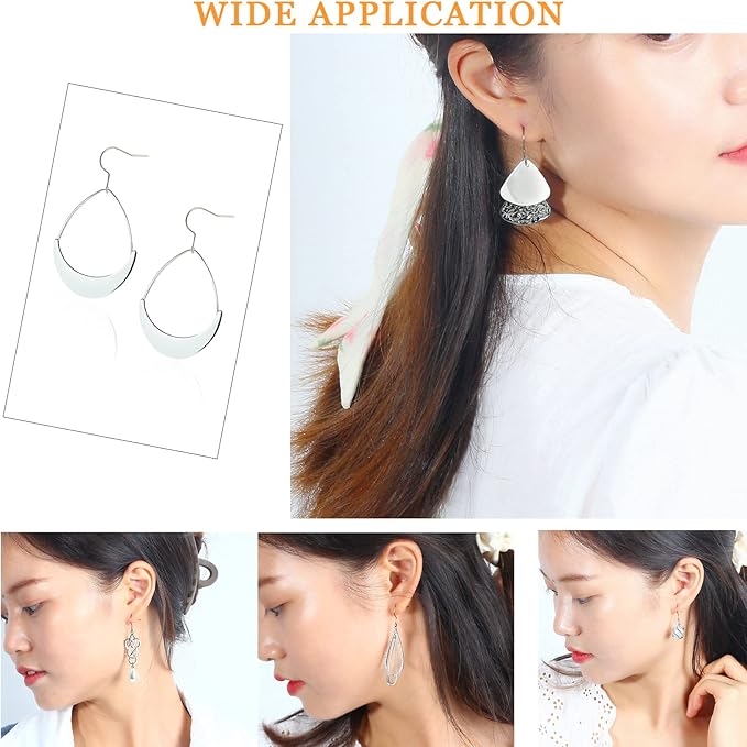 24pcs 20G Big Pure Titanium Earring Fish Hooks with 50pcs Silicone Earring Backs DIY Earrings Findings for Jewelry Making, Hypoallergenic Earring Hooks Making Kit for Women Men Sensitive Ears