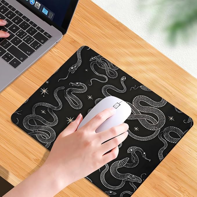 Black Serpent Texture Mouse pad, Square Waterproof and Anti Slip Mouse pad for Office laptops