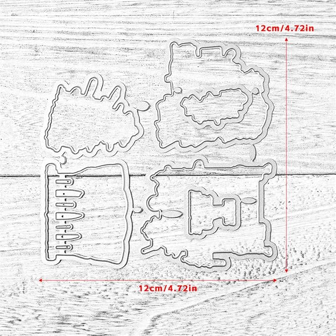 Kitchen Utensils Pots Stamps and Cutting Dies for Card Making DIY Transparent Silicone Clear Stamp and Metal Die Cuts Sets for Scrapbooking Paper Greeting Cards Decor Seals Craft Supplies
