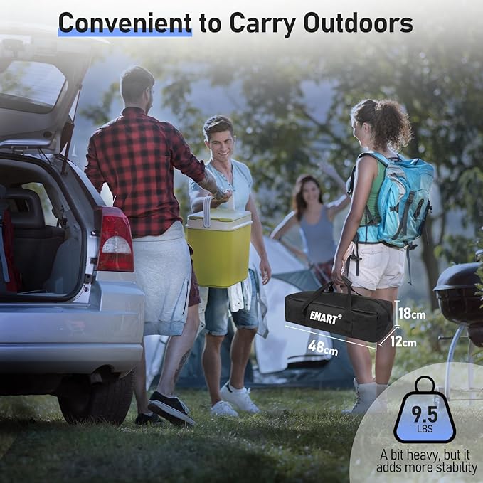 EMART Outdoor Projector Screen with Stand, 120 Inch Portable Indoor 16:9 4K HD Rear Front Movie Screens & Foldable Tripod with Carry Bag for Theater Home Backyard Movies
