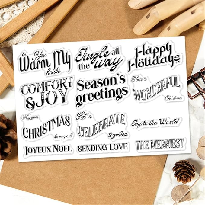 Letter Cards Stamps and Cutting Dies for Card Making DIY Transparent Silicone Clear Stamp and Metal Die Cuts Sets for Scrapbooking Paper Greeting Cards Decor Seals Craft Supplies