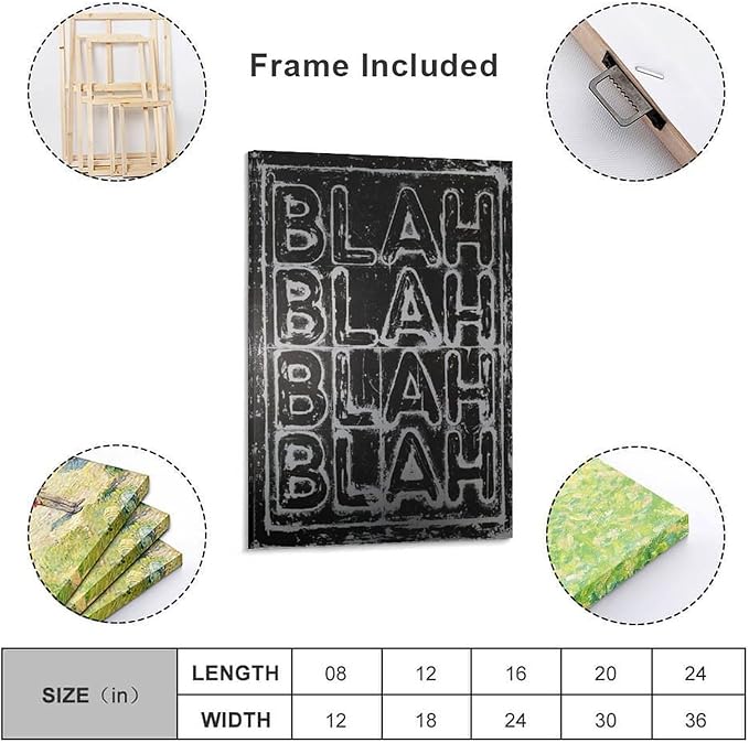 Mel Bochner (born 1940) Is An American Artist《'Blah, Blah, Blah' Limited Edition Color Shifting Print, 2022》Abstract Art Poster Home Decor Poster Wall Art Hanging Picture Print Bedroom Decorative Pain